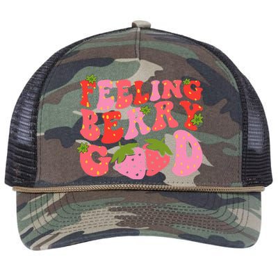 Feeling Berry Good Strawberry Festival Season Retro Rope Trucker Hat Cap