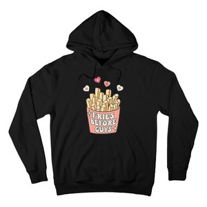 Fries Before Guys Cute Valentines Day Valentine Teen Girl Hoodie