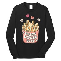 Fries Before Guys Cute Valentines Day Valentine Teen Girl Long Sleeve Shirt