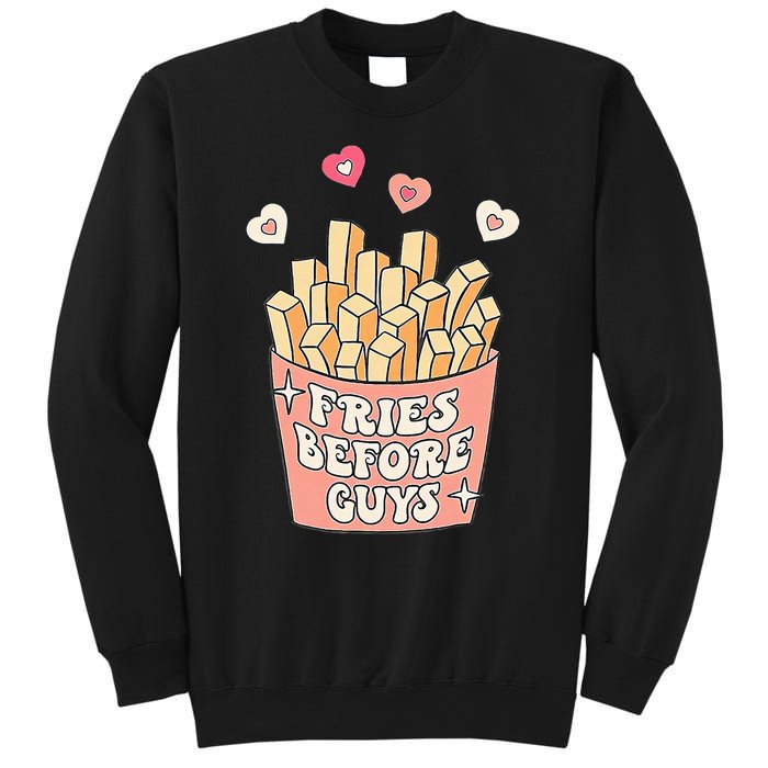 Fries Before Guys Cute Valentines Day Valentine Teen Girl Sweatshirt