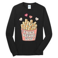 Fries Before Guys Cute Valentines Day Valentine Teen Girl Tall Long Sleeve T-Shirt