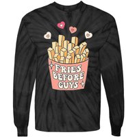 Fries Before Guys Cute Valentines Day Valentine Teen Girl Tie-Dye Long Sleeve Shirt