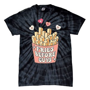 Fries Before Guys Cute Valentines Day Valentine Teen Girl Tie-Dye T-Shirt