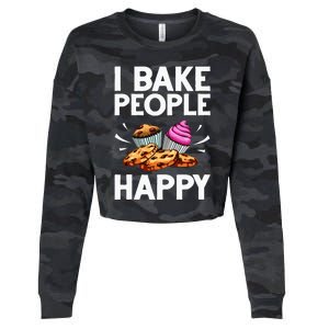 Funny Baker Gift For Women Food Cake Baking Pastry Chef Cropped Pullover Crew