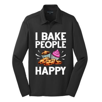 Funny Baker Gift For Women Food Cake Baking Pastry Chef Silk Touch Performance Long Sleeve Polo