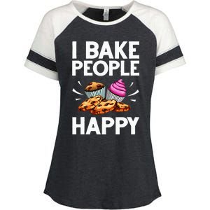 Funny Baker Gift For Women Food Cake Baking Pastry Chef Enza Ladies Jersey Colorblock Tee