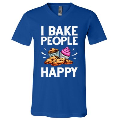 Funny Baker Gift For Women Food Cake Baking Pastry Chef V-Neck T-Shirt