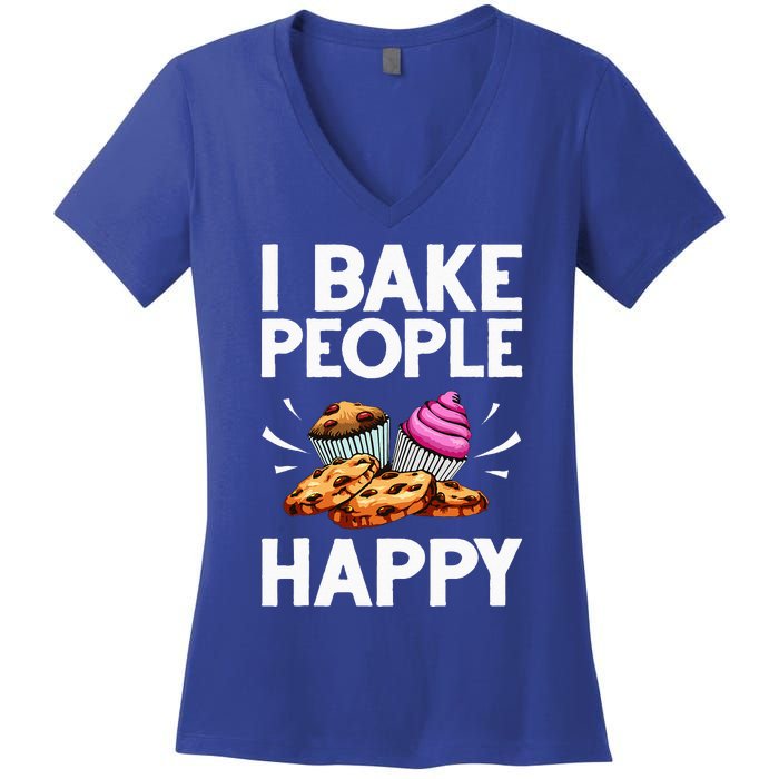 Funny Baker Gift For Women Food Cake Baking Pastry Chef Women's V-Neck T-Shirt