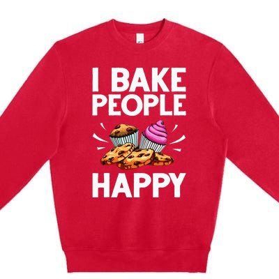 Funny Baker Gift For Women Food Cake Baking Pastry Chef Premium Crewneck Sweatshirt