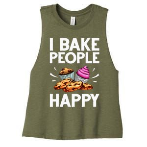 Funny Baker Gift For Women Food Cake Baking Pastry Chef Women's Racerback Cropped Tank