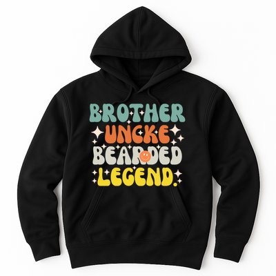 Funny Bearded Gift Brother Uncle Beard Legend Vintage Groovy Gift Hoodie