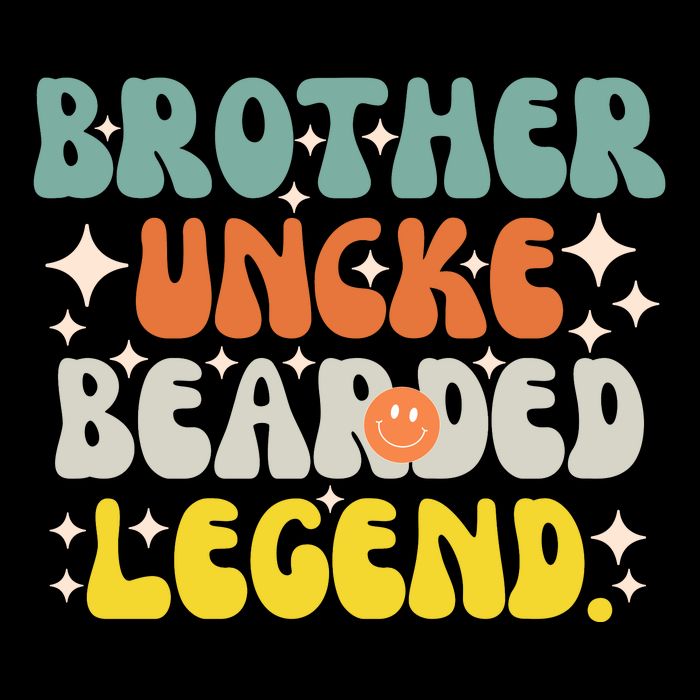 Funny Bearded Gift Brother Uncle Beard Legend Vintage Groovy Gift T-Shirt