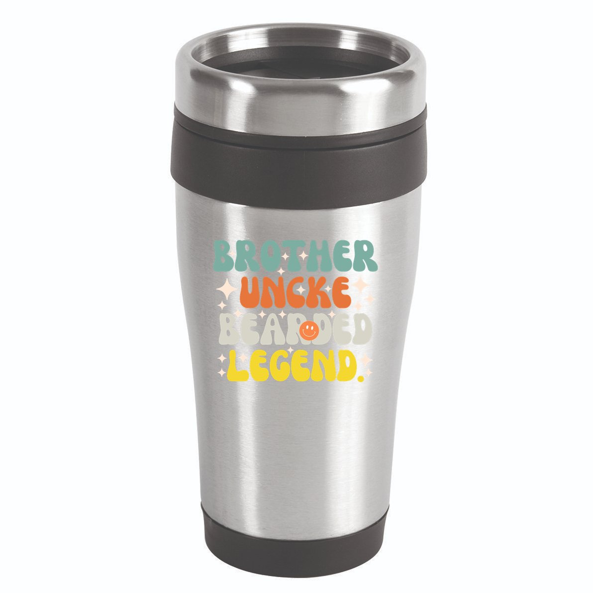 Funny Bearded Gift Brother Uncle Beard Legend Vintage Groovy Gift 16oz Travel Tumbler