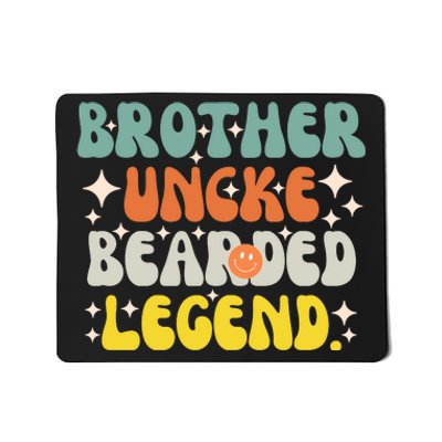 Funny Bearded Gift Brother Uncle Beard Legend Vintage Groovy Gift Mousepad