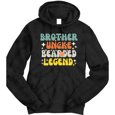 Funny Bearded Gift Brother Uncle Beard Legend Vintage Groovy Gift Tie Dye Hoodie