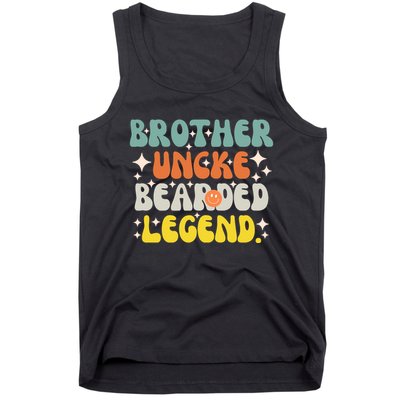 Funny Bearded Gift Brother Uncle Beard Legend Vintage Groovy Gift Tank Top