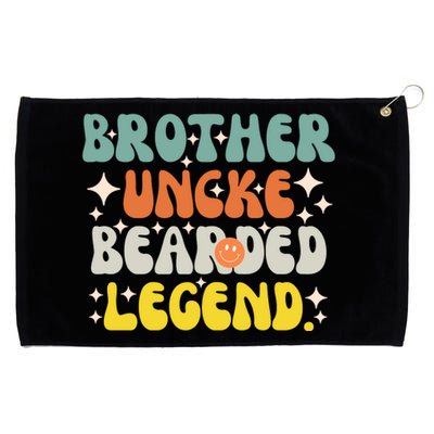 Funny Bearded Gift Brother Uncle Beard Legend Vintage Groovy Gift Grommeted Golf Towel