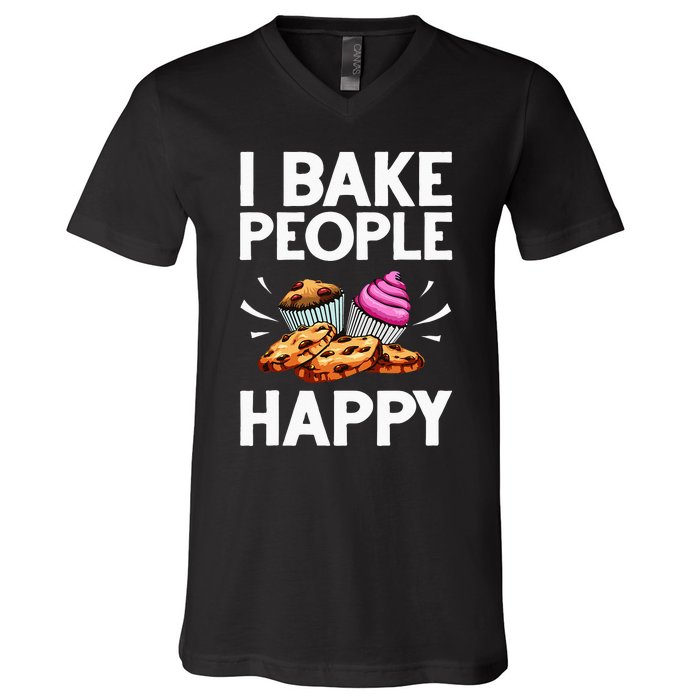 Funny Baker Gift For Men Women Food Cake Baking Pastry Chef V-Neck T-Shirt