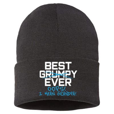 Funny Best Grumpy Grandpa Ever Fathers Day from Grand Sustainable Knit Beanie