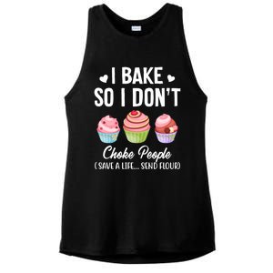 Funny Baking Gift I Bake So Funny I Don't Choke People Gift Ladies PosiCharge Tri-Blend Wicking Tank