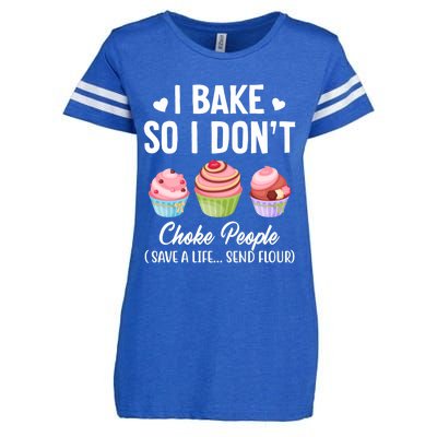 Funny Baking Gift I Bake So Funny I Don't Choke People Gift Enza Ladies Jersey Football T-Shirt