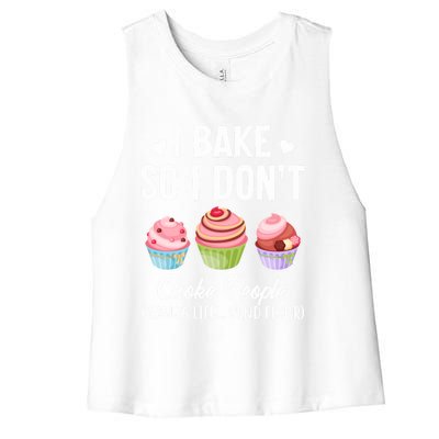 Funny Baking Gift I Bake So Funny I Don't Choke People Gift Women's Racerback Cropped Tank