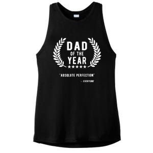 Funny Birthday Gifts For Dad Of The Year Funny Fathers Day Ladies PosiCharge Tri-Blend Wicking Tank