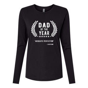 Funny Birthday Gifts For Dad Of The Year Funny Fathers Day Womens Cotton Relaxed Long Sleeve T-Shirt