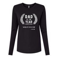 Funny Birthday Gifts For Dad Of The Year Funny Fathers Day Womens Cotton Relaxed Long Sleeve T-Shirt