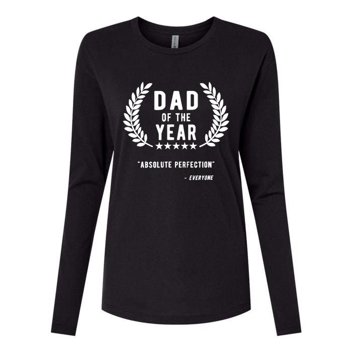 Funny Birthday Gifts For Dad Of The Year Funny Fathers Day Womens Cotton Relaxed Long Sleeve T-Shirt