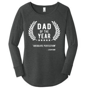 Funny Birthday Gifts For Dad Of The Year Funny Fathers Day Women's Perfect Tri Tunic Long Sleeve Shirt