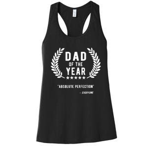 Funny Birthday Gifts For Dad Of The Year Funny Fathers Day Women's Racerback Tank