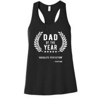 Funny Birthday Gifts For Dad Of The Year Funny Fathers Day Women's Racerback Tank