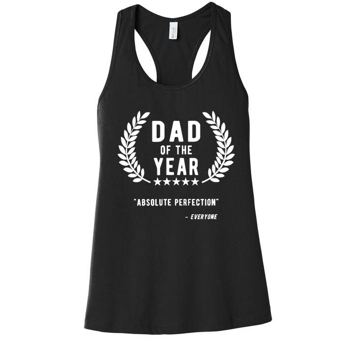 Funny Birthday Gifts For Dad Of The Year Funny Fathers Day Women's Racerback Tank