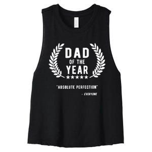 Funny Birthday Gifts For Dad Of The Year Funny Fathers Day Women's Racerback Cropped Tank