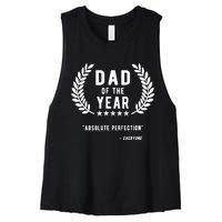 Funny Birthday Gifts For Dad Of The Year Funny Fathers Day Women's Racerback Cropped Tank