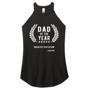 Funny Birthday Gifts For Dad Of The Year Funny Fathers Day Women's Perfect Tri Rocker Tank