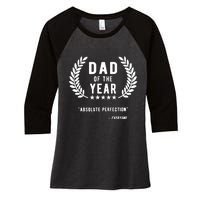 Funny Birthday Gifts For Dad Of The Year Funny Fathers Day Women's Tri-Blend 3/4-Sleeve Raglan Shirt