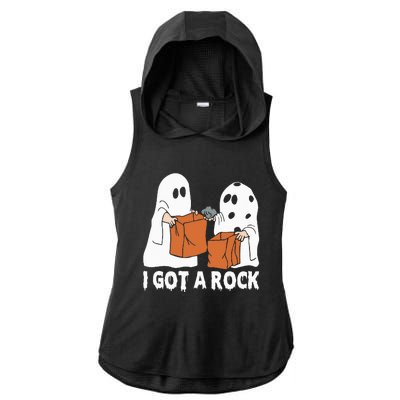 Funny Boo Ghost Scary I Got A Rock Halloween Ladies PosiCharge Tri-Blend Wicking Draft Hoodie Tank