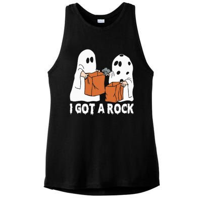 Funny Boo Ghost Scary I Got A Rock Halloween Ladies PosiCharge Tri-Blend Wicking Tank