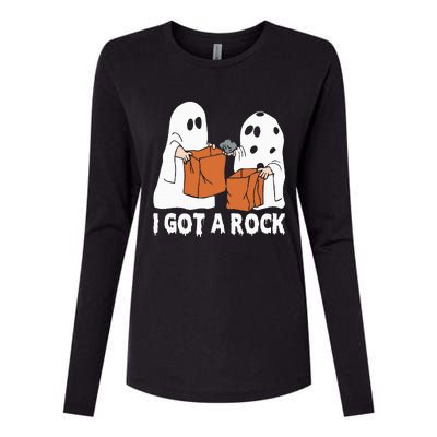 Funny Boo Ghost Scary I Got A Rock Halloween Womens Cotton Relaxed Long Sleeve T-Shirt