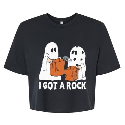 Funny Boo Ghost Scary I Got A Rock Halloween Bella+Canvas Jersey Crop Tee