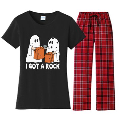 Funny Boo Ghost Scary I Got A Rock Halloween Women's Flannel Pajama Set