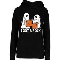 Funny Boo Ghost Scary I Got A Rock Halloween Womens Funnel Neck Pullover Hood