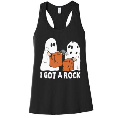 Funny Boo Ghost Scary I Got A Rock Halloween Women's Racerback Tank