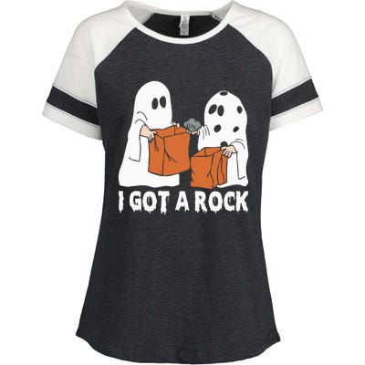 Funny Boo Ghost Scary I Got A Rock Halloween Enza Ladies Jersey Colorblock Tee