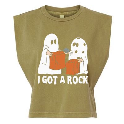 Funny Boo Ghost Scary I Got A Rock Halloween Garment-Dyed Women's Muscle Tee