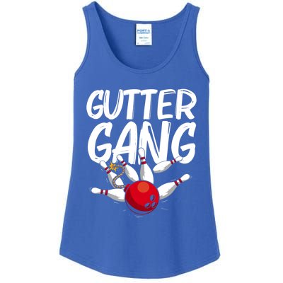 Funny Bowling Gift For Men Women Cool Funny Gutter Gang Bowlers Gift Ladies Essential Tank