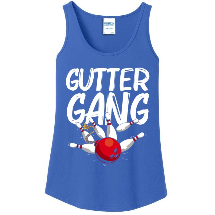 Funny Bowling Gift For Men Women Cool Funny Gutter Gang Bowlers Gift Ladies Essential Tank