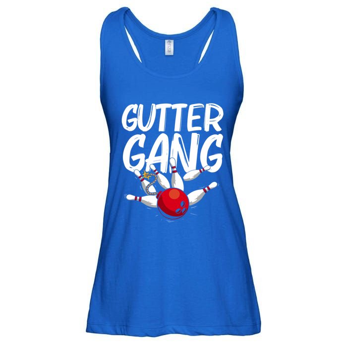 Funny Bowling Gift For Men Women Cool Funny Gutter Gang Bowlers Gift Ladies Essential Flowy Tank